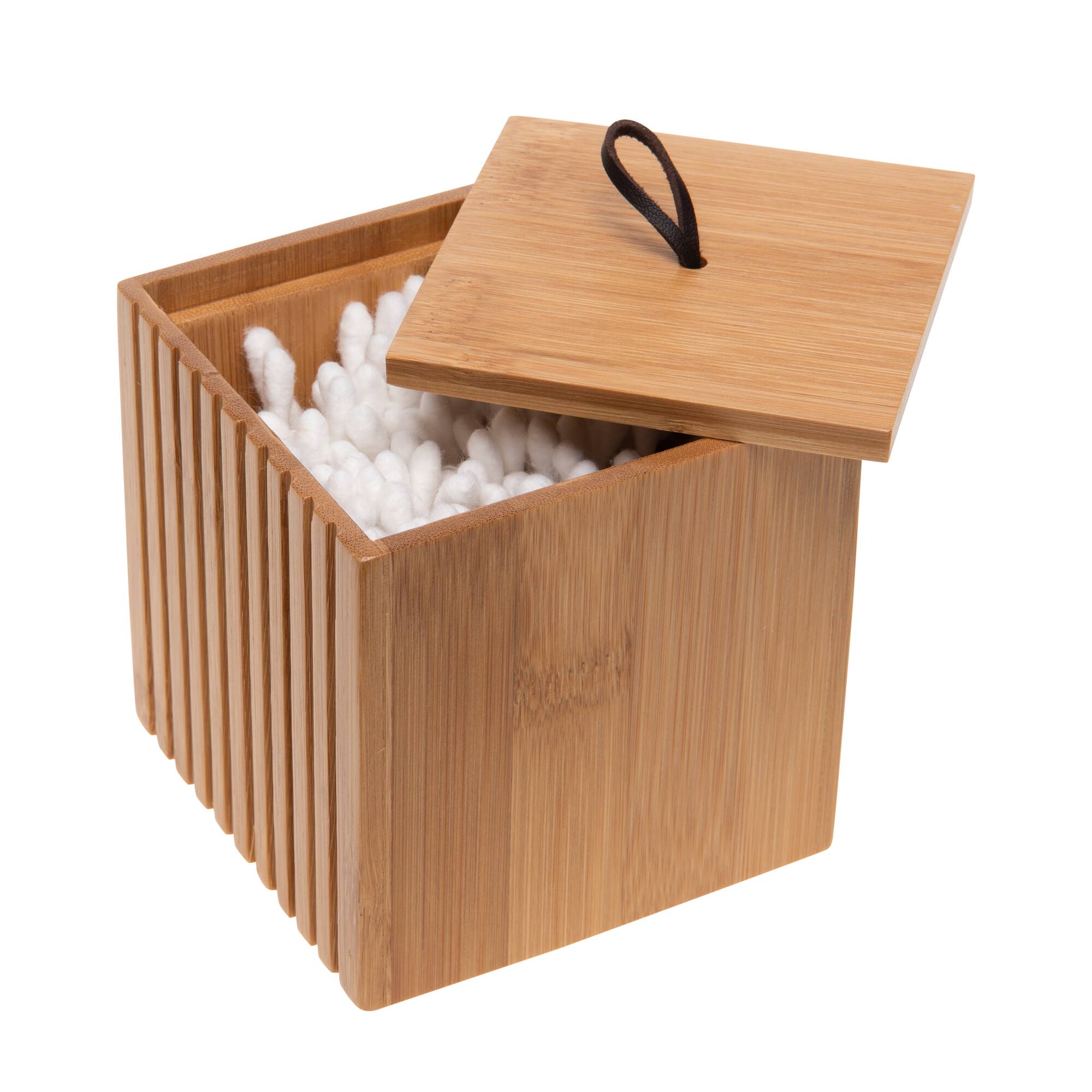 Bath Bliss Small Square Oslo Bamboo Storage Jar